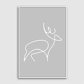 Framed Canvas Home Artwork Decoration Simple Stick Figure Canvas Wall Art for Living Room, Bedroom - 16x24 inches