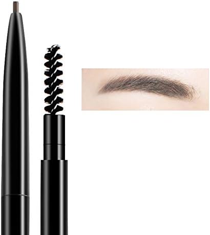 Golopoo New Automatic Eyebrow Pencil 24H Long Lasting Waterproof Eyebrow Pencil Dark Brown/Coffee/Grey Eyebrow Pen Women Cosmetic Art Brow Pencil with Brush High Quality Natural Brow Pen (Dark brown)