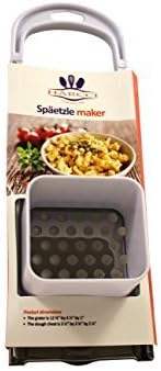 Spaetzle Maker By HARCCI : Homemade German Noodle Dumpling Making Tool With Safety Pusher And A Comfortable Handle – Stainless Steel And Food Grade Plastic In 5 Fun Colors (white)