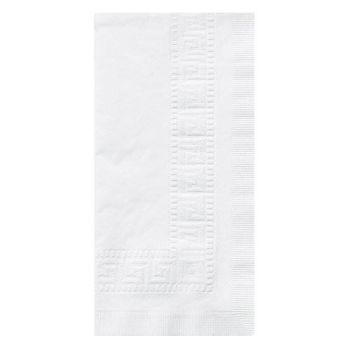 Hoffmaster 010047 Premium Dinner Napkin, Greek Key Embossed, 3-Ply, 1/8 Fold, 17