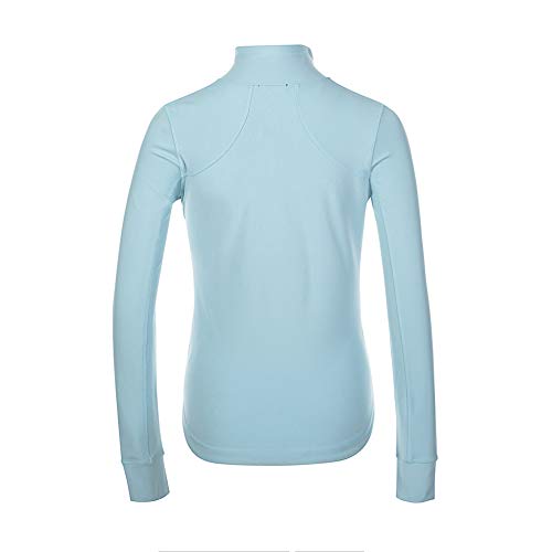 Dolcevida Women's Slim Fit Workout Track Jackets Full Zip Stretchy Warm up Active Running Jacket with Thumb Holes (Sea Angel, M)