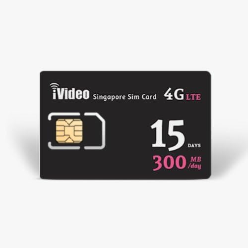 iVideoWiFi Singapore SIM Card Starhub Prepaid Unlimited Data 300MB/Day in 4G Speed (15 Days)
