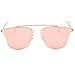 SojoS Modern Women's Men's Ultra Light Metal Frame Mirror Flat Lens Sunglasses SJ1008 With Gold Frame/Pink Mirrored Lens