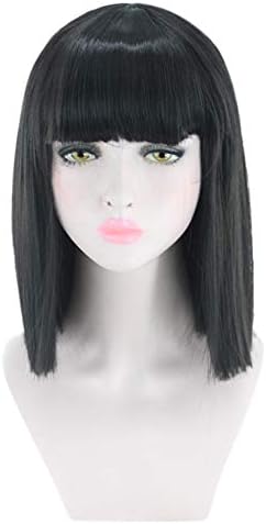 Clearence Wigs Short Straight Heat Resistant Synthetic Hair Gray Nature Black Womens