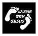 Walking With Jesus Religious Christian Vinyl Decal Sticker|WHITE|Cars Trucks Vans SUV Laptops Tool Box Wall Art|5.5