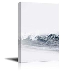 Canvas Wall Art - Abstract Seascape with Big Waves - Giclee Print Gallery Wrap Modern Home Art Ready to Hang - 12x18 inches