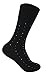 3 Pack Mens Loose Non Binding Wide Top Antibacterial No Sweat Bamboo Dress Socks (7-12 US, Black)