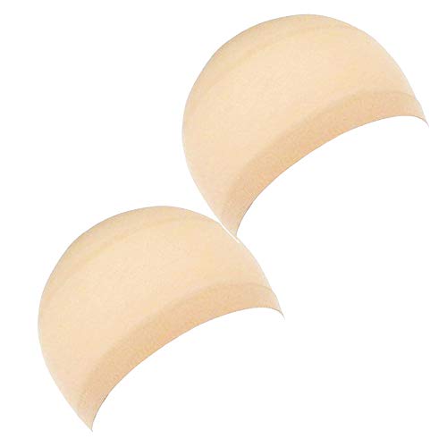 KaLaiXing 2 Pack Wig Cap Unisex Stocking Wig Hairnet Cap Snood-White