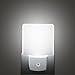 WAYNEWON 0.5W Plug-in LED Night Lights, Stylish Nightlights with Dusk to Dawn Sensor, White Light Perfect for Bathroom, Kitchen and Hallway, 2-Pack