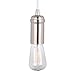 Globe Electric 12592 Edison 1-Light Plug-in Mini Pendant,White Cord with Brushed Steel Socket