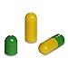 CAPSULCN, 1000 Bulk Empty Gelatin Capsules, "00" size, 1000 count bag,Green&Yellow,Joined/Separated (Separated)