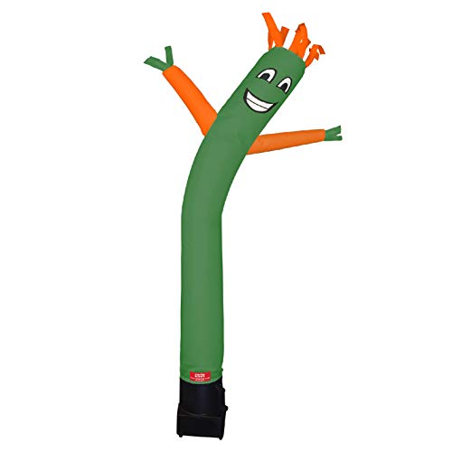 7 Foot Inflatable Dancing Wacky Air Tube Man - Sky Guy Comes Complete with Puppet Dancer Balloon and Blower Included (Green Body with Orange Arms)