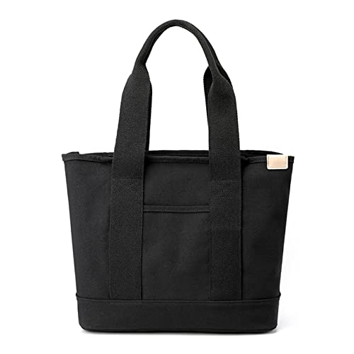 CORIOS Damen Henkeltaschen Canvas Tragetasche Große Kapazität Handtasche Multifunktionale Schultertasche Casual Tote Beutel Henkeltasche für Arbeit Schule Reise Shopper Schwarz