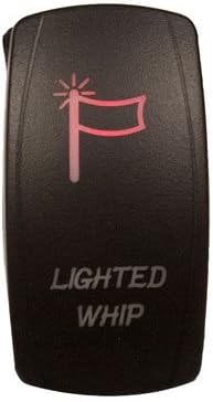 Dragonfire Racing 04-0073 Laser Etch Dual LED Switch - Whip On/Off - Red