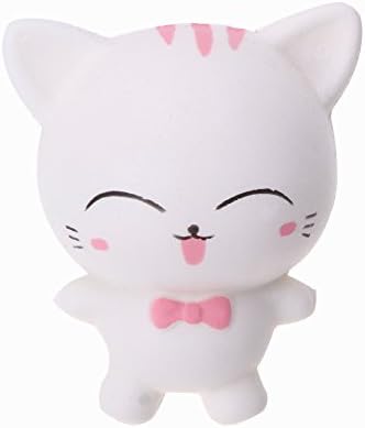Chige Squishies White Kitten Cat Slow Rising Squeeze Doll Jumbo Cream Scented Charms Kawaii Decompression Hand Toys for Kids/Adults Stress Relief and Time Killing (White Kitten)
