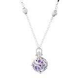 MJartoria Filigree Cage Purple Music Chime Ball Prenatal Education Baby Caller Pregnancy Necklace
