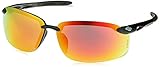 Crossfire Eyewear 12620 W ES5-W Safety Glasses with Black Temples and Red Mirror Lens