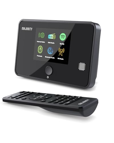 WiFi Internet Radio Tuner | Dab Plus Radio Adapter | Spotify Connect and Podcasts | Bluetooth 5.2 Dab Tuner for HiFi System | Color Display, Remote Control Included | MAJORITY Robinson