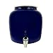 Porcelain Water Dispenser Crock - 2.5 Gallons - Comes with Crock Ring Protector and Chrome Painted Spigot Faucet - For Use With Water, Kombucha, Punch and More - Blue
