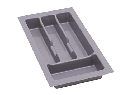 Alusfera Cutlery Tray for Drawers 30 cm, Cutlery Insert, Practical Drawers Organiser System, Cutlery Insert for Drawers, Drawer Separator, Drawer Organiser, 230 x 430 mm, Silver