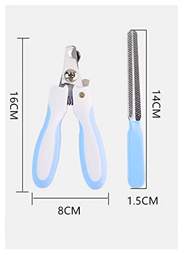Thstheaven Pet Grooming Brush & Nail Clippers Trimmers - Double Sided Shedding and Dematting Undercoat Rake Comb for Dogs and Cats - Safe Dematting Comb for Easy Mats & Tangles Removing (Blue)