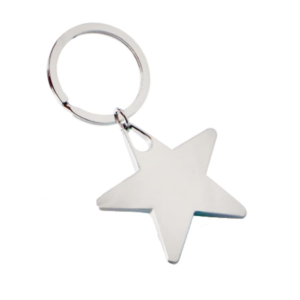 ARFUKA Metal Star Keyring Zinc Alloy Star Shaped Keycain Key Ring Key Chain Gift for Christmas Birthday