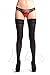 Black Luxurious Hold Ups With Floral Silicon Lace 60 Den - Hold Ups