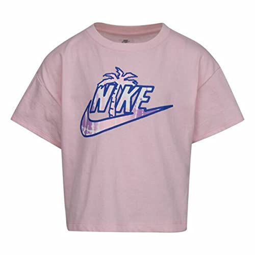 Camiseta de Manga Corta Infantil Nike Knit Girls Rosa, Talla 4 Años