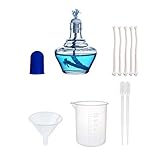 Soccerene 150mL Alcohol Burner Glass Bunsen Burner with 5 Free Replacement Wicks Plastic Beaker Funnel Transfer Pipettes