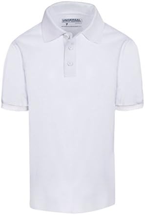 White Short Sleeve Pique Kids Unisex Polo Universal School Uniforms - 7