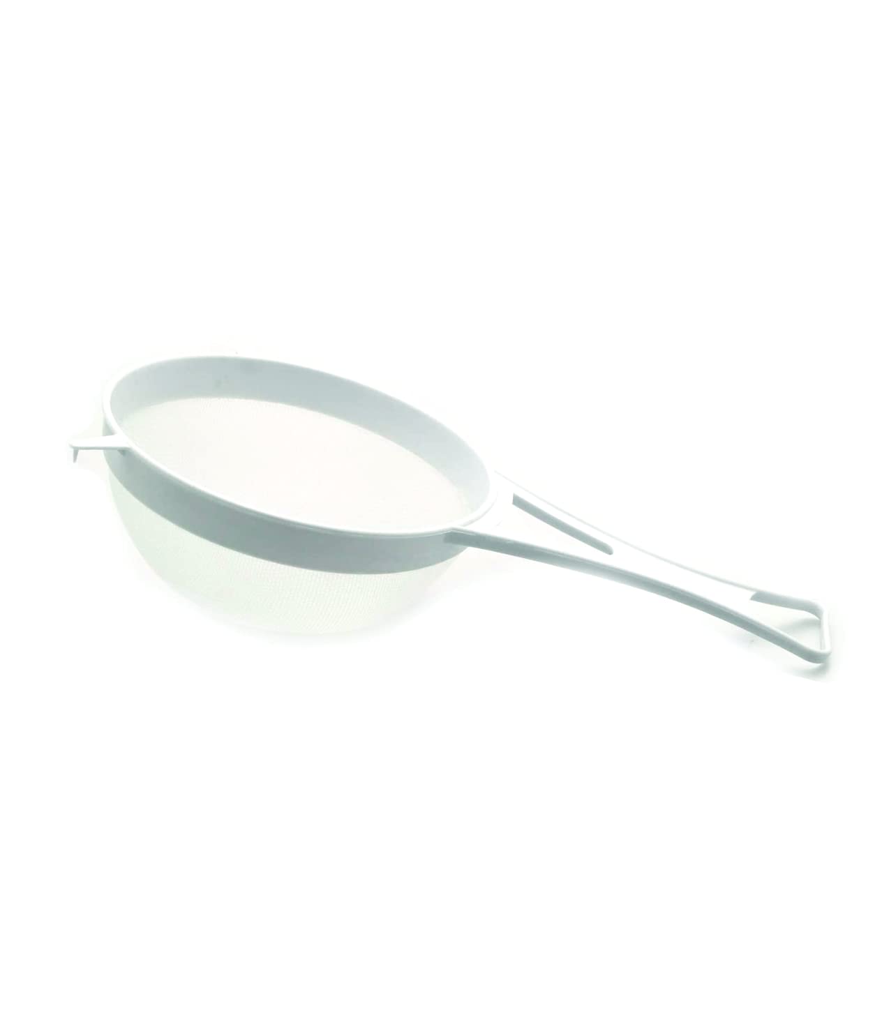 Sapphire’s Choice 18cm Plastic Strainer, Multi-Purpose Fine Nylon Mesh Sieve, Mesh Strainer for Baking, Non-Corrosive Fine mesh Sieve, Tea Colander(White) (18cm)