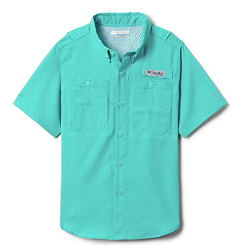 Columbia Kids & Baby Big Boys’ Tamiami Short Sleeve Shirt, Bright Aqua, Medium