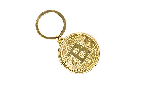 Bitcoin Token/Coin Keychain Gold Plated Real Crypto Gift Set Collectors Fits Nano Ledger (2 Pack)
