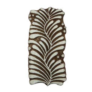 Knitwit Handcarved Printing Block Wooden Texile Stamp Leaf Brown Stamp Blockprint