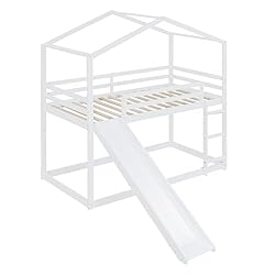 BIADNBZ Twin Over Twin House Bunk Bed with