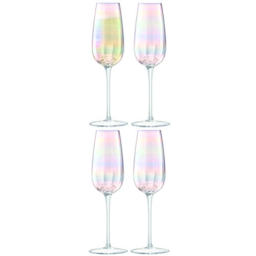 LSA International Champagne Flute, 8.5 fl oz/H9.25in, Mother of Pearl