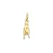 14k Gold Good Luck Hand/Sign Language Charm Pendant (0.87 in x 0.2 in)
