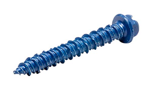 Wej-It Wej-Con Concrete Screws 100 Pack - Drill Bit Included - Carbon Steel Corrosion Resistant for Indoor Outdoor Home/Office Improvement (Hex Washer Head with Slotted Drive, 1/4 x 1-3/4) - Thumbnail 3