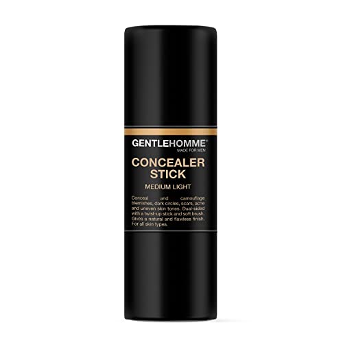 Gentlehomme Men's Concealer Stick with Brush for Dark Circles Eraser, Medium Light