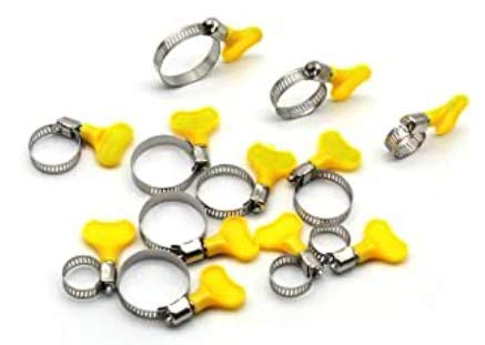 Hose Clips Clamp Stainless Steel Adjustable Worm Drive Pipes Hose Clips 35Pcs, Durable Key Type Hose Clamp Clips Set for Securing Hoses and Pipes TubeHose Clips Clamp