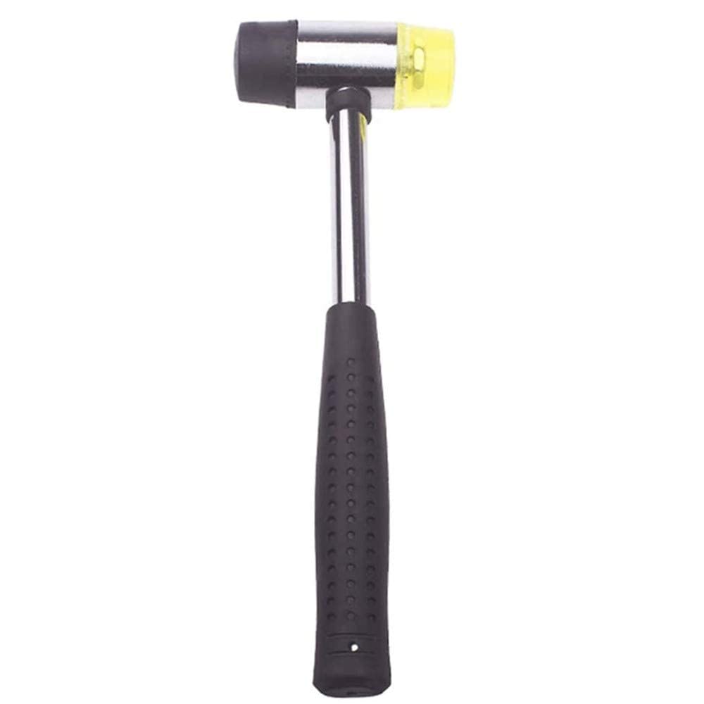 25mm/9.84in Rubber Mallet Double-Sided Soft Hammer Plastic Hammer for Repair Leather Jewelry Handicrafts Home Improvement