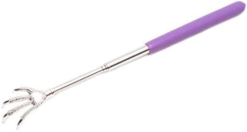 Durable Bear Claw Stainless Back Scratcher Telescopic Extendable Massage (Purple)