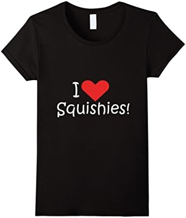 Women's I Heart Squishies T-shirt for the Squishy Lover Small Black