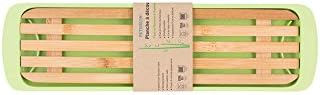 Peterson Housewares BF0277001GR4 Cutting Board with Bamboo Fiber Tray, Small, Green
