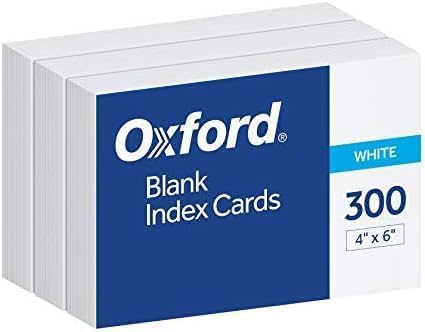Oxford White Index Cards 4 x 6 | Blank | For Study Notes | Made in USA | 300 Cards, Pack of 10 Image