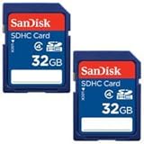 SanDisk 32GB Class 4 SDHC Flash Memory Card - 2 Pack SDSDB2L-032G-B35 Retail Package