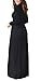 DEARCASE Women's Maxi Dress Long Sleeve Crewneck Loose Plain Casual Empire Waist Fall Party Long Dresses with Pockets