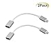 MMNNE 2Pack Aluminum Micro USB and Type C Male to USB 2.0 Female Converter On-The-Go (OTG) Adapter Cable
