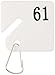 Buddy Products Plastic Key Tags, Numbered 61-100, White (0033)