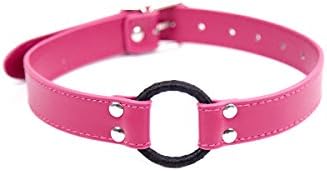 FasiCat Women Gag Open Mouth O-Ring Leather Wrapped Adjustable Gags for Sexual Game